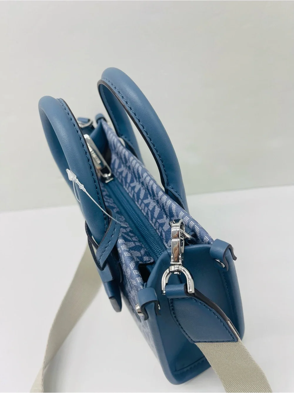 Michael Kors Mirella Extra-Small Ombré Logo Crossbody XBODY Shopper Denim  NWT